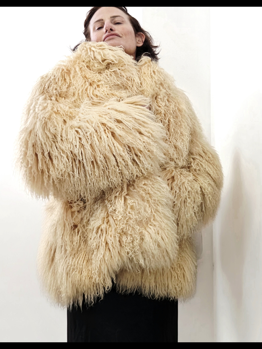 1970s Vintage Mongolian Lamb Fur Shag Coat